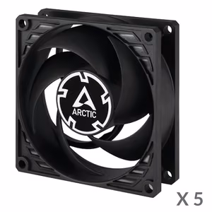 ARCTIC P8 Silent Pressure-Optimised Extra Quiet Fans, 3-pin, 80mm, must, 5pcs