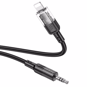 AUX kaabel Jack 3,5 mm Lightning Hoco 1,2 m UPA27 must