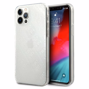 Guess GUHCP12M3D4GTR iPhone 12/12 Pro 6.1" прозрачный жёсткий чехол 4G 3D Pattern Collection