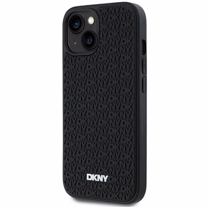 DKNY 3D Rubber Repeat Pattern ümbris jaoks iPhone 15 Plus - must