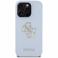 Guess Grained Big 4G Logo Small Classic Logo ümbris jaoks iPhone 16 Pro Max - sinine