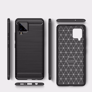Carbon Case Paindlik kate TPU ümbris Samsung Galaxy A42 5G sinine