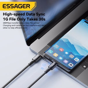 USB kaabel Essager Ultra tumehall Type-C / Type-C 100cm (kuni 240W!!!)