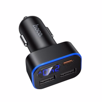 Car Laadija Hoco with LCD 2xUSB A + 1xUSB C PD QC3.0 42W Z63A must