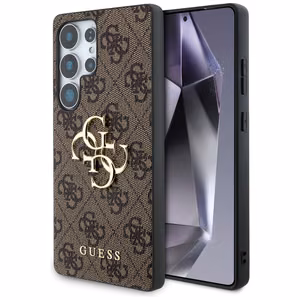 Guess Big 4G Logo Classic Logo Ümbris jaoks Samsung Galaxy S25 Ultra Brown