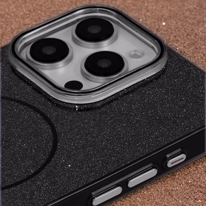 Glitter Thin Mag ümbris for iPhone 17 Pro Max 6,9" must