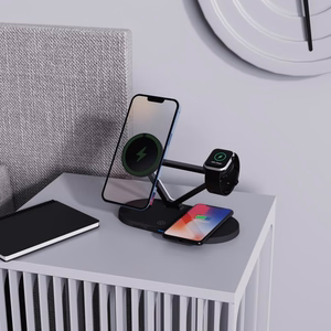 Tech-Protect QI15W-A41 3in1 Wireless Laadija koos MagSafe jaoks Apple Devices - must