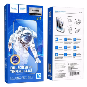 Karastatud klaas to iPhone 16 PRO / 17 / 17 PRO Hoco HD 5D Guardian shield 10 pcs G14 must