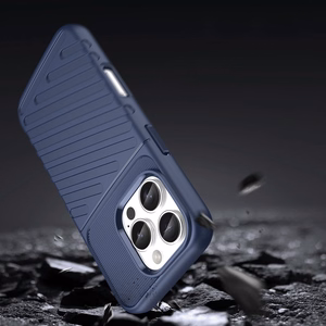 Thunder Ümbris jaoks iPhone 16e Silicone Armored Cover - Sinine