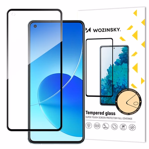 Wozinsky karastatud klaasist Full Glue Super Tough ekraani kaitsja Full Coveraged koos Frame Case sõbralik Oppo Reno6 4G must