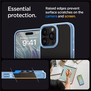 Spigen Crystal Hybrid Ümbris jaoks iPhone 15 Pro Max - Clear sinine