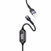 USAMS Kaabel punutud U48 lightning 1,2m 2A Fast Charging LED must SJ423USB01 (US-SJ423)