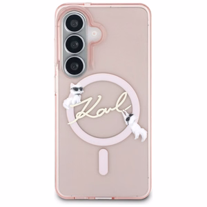Karl Lagerfeld ümbris IML KC Script MagSafe Samsung Galaxy S26 jaoks roosa