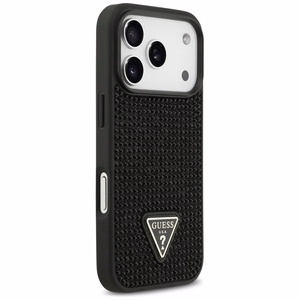 Guess Rhinestone Triangle Logo чехол для iPhone 17 Pro - черный