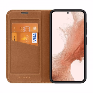 Dux Ducis Skin X2 чехол Samsung Galaxy S23+ флип-чехол кошелёк подставка коричневый
