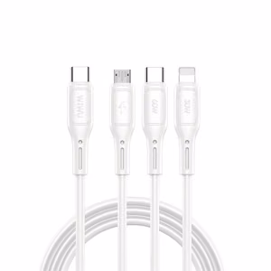WiWU - Starlink Series Data Kaabel Wi-046E 3w1 USB C to USB C, Micro USB, Lightning 60W 1m - valge