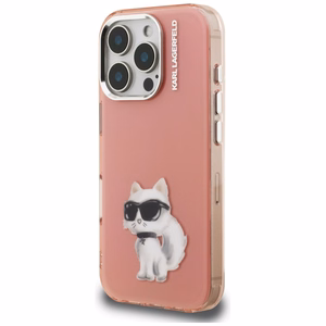 Karl Lagerfeld IML Aquarelle Choupette & Logo iPhone 16 Pro Ümbris - roosa