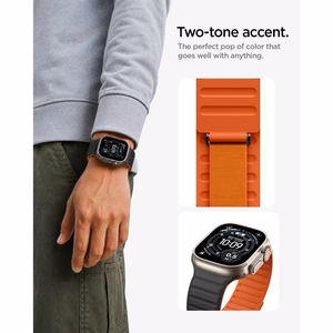 Spigen Athlex Air M rihm Apple Watch 44/45/46/49 mm jaoks, must ja oranž