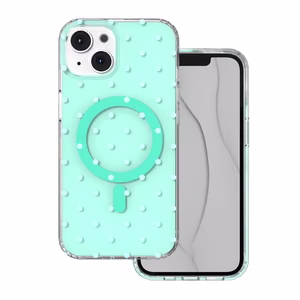 Bubble Dots Mag чехол для iPhone 13 / 14 6,1", зеленый