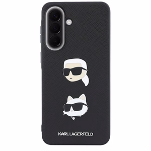 Karl Lagerfeld ümbris Karl&Choupette Heads Pins&Logo kujundusega Samsung Galaxy A57 5G jaoks, must