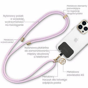 Guess GUOUCNMG4EU Universal CBDY Cord rihm lilla/lila Nylon 4G Metal Charm