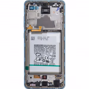 LCD ekraan Samsung A725/A726 A72 4G/5G 2021 puuteekraani, raami ja akuga sinine originaal (service pack)