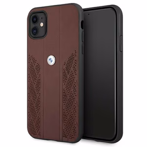BMW Leather Curve perforeeritud ümbris iPhone 11 / Xr jaoks - punane