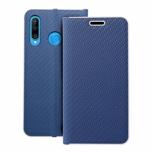 Чехол-книжка для Huawei P30 LITE Luna Book Carbon синий