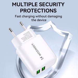 Wozinsky CUWCW 2.4A 2 x USB-A Wall Laadija - valge