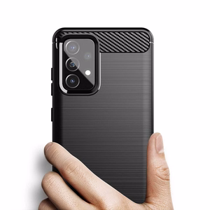 Carbon Case Paindlik kate TPU ümbris Samsung Galaxy A72 4G musta
