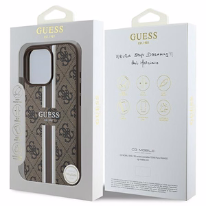 Guess 4G Printed Stripes MagSafe Ümbris jaoks iPhone 16 Pro Max - Brown