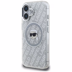 Karl Lagerfeld IML Karl Head Logo MagSafe Case for iPhone 16 - Gray