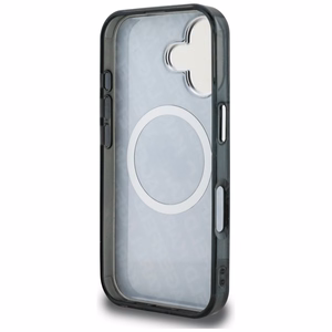 Karl Lagerfeld IML Glitter Karl & Choupette Heads Logo MagSafe Case for iPhone 16 - Black