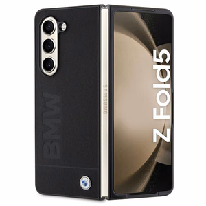 BMW Signature Logo Imprint ümbris jaoks Samsung Galaxy Z Fold 5 - must