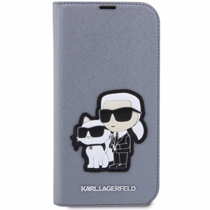 Karl Lagerfeld KLBKP14XSANKCPG iPhone 14 Pro Max 6.7" bookcase hõbedane/hõbedane Saffiano Karl & Choupette