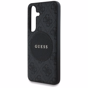 Guess 4G Round Patch Classic Logo MagSafe ümbris jaoks Samsung Galaxy S25 Plus must