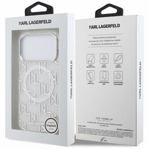 Karl Lagerfeld IML KL Monogram MagSafe Ümbris jaoks iPhone 17 Pro - Valge