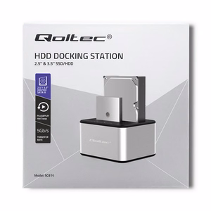 Qoltec 5316 HDD/SSD Dokkimisjaam 2x 2.5"/3.5" SATA USB 3.0 Kloonimine