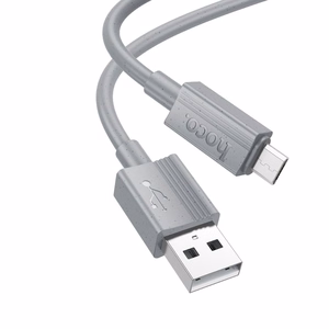 Кабель USB A на Micro USB Hoco 2,4A 1 m X107 серый