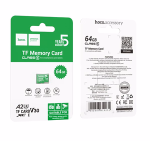 Mälukaart microSD 64 GB, klass 10, UH-1, U3, V30, A2, Hoco, roheline