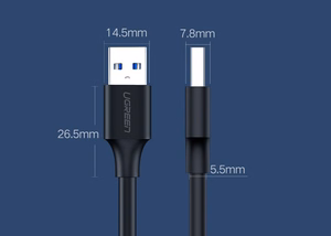 Ugreen kaabel USB 2.0 (pistik) - USB 2.0 (pistik) 1 m must (US128 10309)