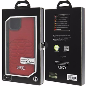 Audi Synthetic Leather Ümbris with MagSafe jaoks iPhone 15 Plus / 14 Plus - punane