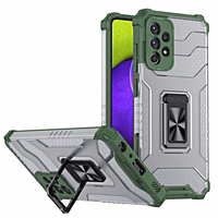 Crystal Ring Case Kickstand Tough Rugged Cover for Samsung Galaxy A72 4G roheline