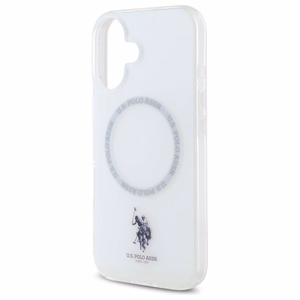 US Polo IML Ring MagSafe iPhone 16 Ümbris - valge