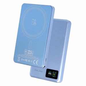 Blavec BJ-03 10000 mAh õhuke MagSafe-toega magnetiline akupank, 13,5 mm, USB-C, 22,5 W, kolm ühes (PBBJ03-MC10LB) (värv: helesinine; alumiiniumkorpus)