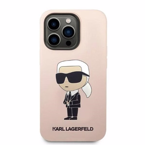 Karl Lagerfeld KLHCP14LSNIKBCP iPhone 14 Pro 6.1" жёсткий чехол розовый/розовый Silicone Ikonik