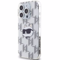 Karl Lagerfeld IML Choupette Head & Monogram ümbris jaoks iPhone 15 Pro Max - läbipaistev