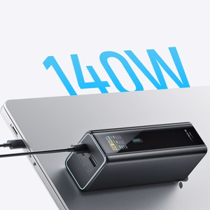Cuktech PB200U akupank 20 000 mAh, 210 W, 2 USB-C- ja USB-A-pesaga, TFT-ekraani ja 240 W USB-C-kaabliga – must