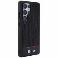 BMW Leather Tricolor Stripe MagSafena Samsung Galaxy S25 Ultra Ümbris - must