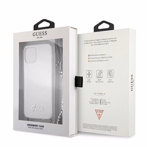 Guess GUHCP12MKC4GSSI iPhone 12/12 Pro 6.1" прозрачный жёсткий чехол 4G Silver Chain